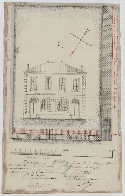 2 O 120/5/3 École mixte et mairie : plan. 1900